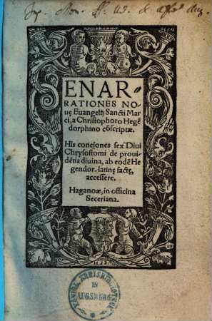 Enarrationes nove Evangelii s. Marci