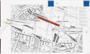 Wohnen im Grünen auf dem ehem. Potsdamer Güterbahnhof, Berlin Schinkelwettbewerb 1990: Lageplan 1:1000, Text