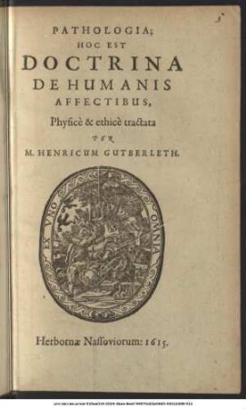 Pathologia : Hoc Est Doctrina De Humanis Affectibus,