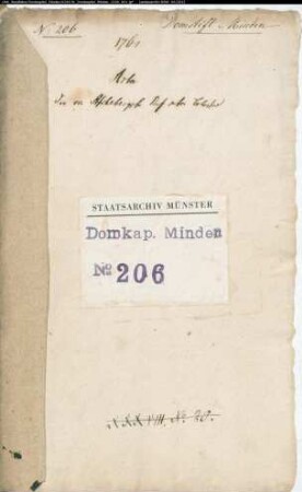 Nachlaßregelung und Nachjahr des + Domherrn von Ascheberg zur Venne