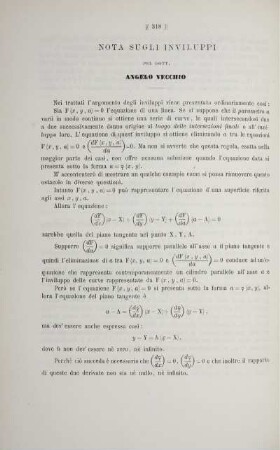 Nota Sugli inviluppi.