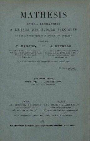 TOME VII. - JUILLET 1897.