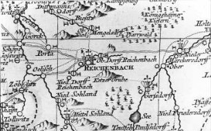 Reichenbach/O.L.. Oberlausitzkarte, Schenk, 1759