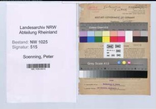 Entnazifizierung Peter Soenning , geb. 29.04.1900 (Buchdrucker)