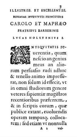 Ilusstriss. Et Excellentiss. Romanae Ivventvtis Principibvs Carolo Et Maphæo Fratribus Barberinis