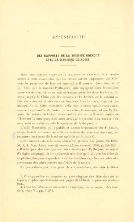 Appendice II - Des rapports de la musique greque avec la musique chinoise