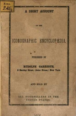 A short account of the iconographic encyclopedia