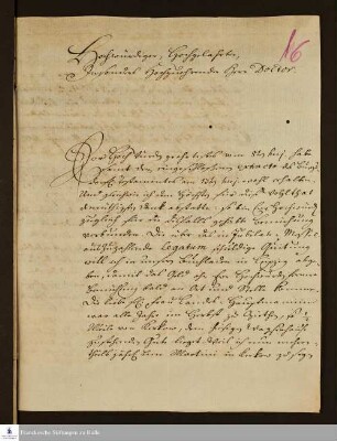 Brief von Johann Christian Steinbart an Gotthilf August Francke.