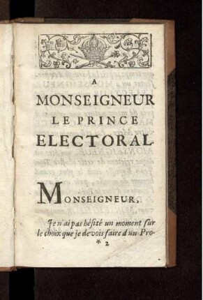 Epitre A Monseigneur Le Prince Electoral