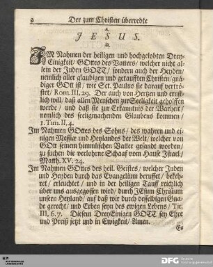 Der zum Christen überredte und bekehrte Jud.