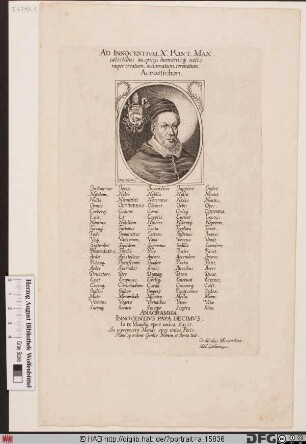 Bildnis Papst Innozenz X. (Giambattista Pamphili od. Pamfili) (reg. 15. 9. 1644 - 7. 1. 1655)
