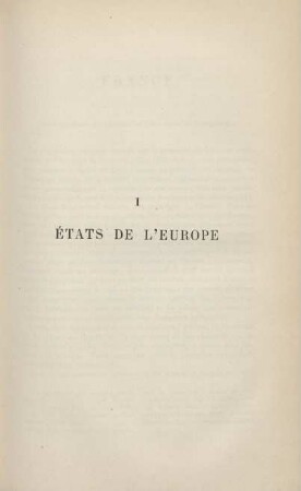 I. États de l'Europe