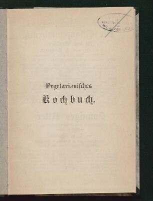 Vegetarianisches Kochbuch für Freunde der natürlichen Lebensweise