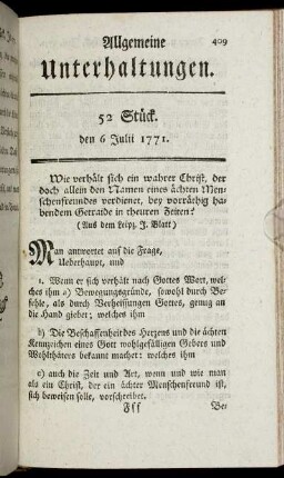 52 Stück. den 6 Julii 1771.