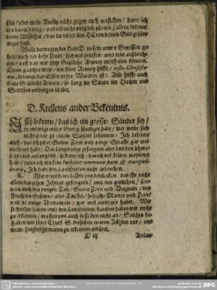 D. Krellens ander Bekentnis