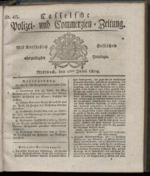 Nr. 48, Mittwoch, den 16ten Junii 1819