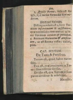 Cap. Sextum. De Toto & Partibus.
