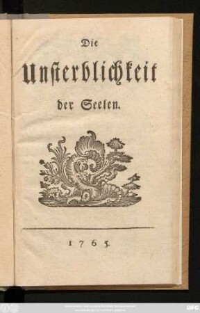 Die Unsterblichkeit der Seelen