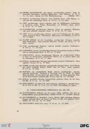 d) Verschiedenes Steinzeug (Nr. 123-166)