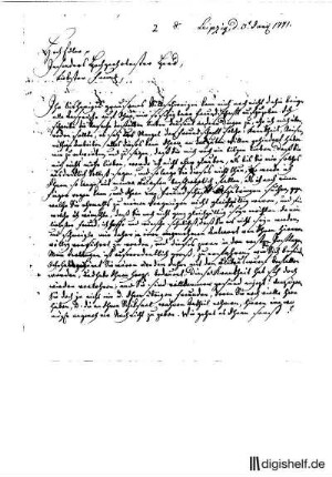 2: Brief von Siegfried Leberecht Crusius an Johann Benjamin Michaelis