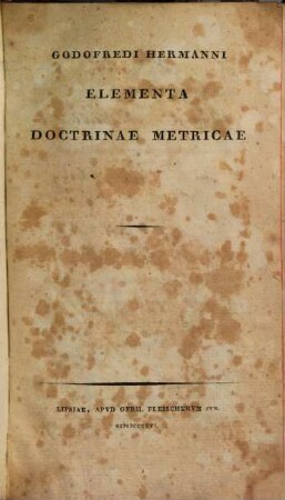 Godofredi Hermanni elementa doctrinae metricae