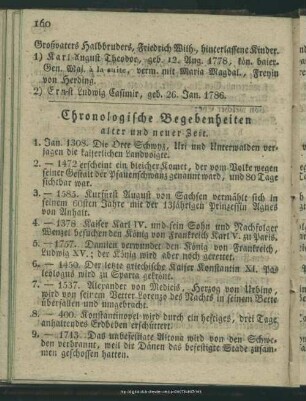 Chronologische Begebenheiten alter und neuer Zeit