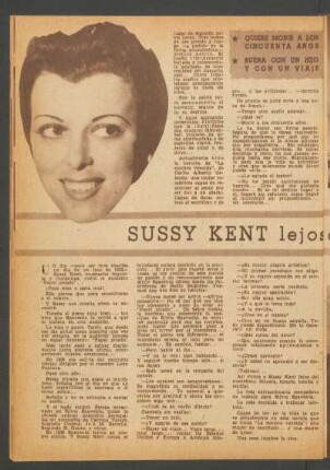 Sussy Kent lejos del micrófono