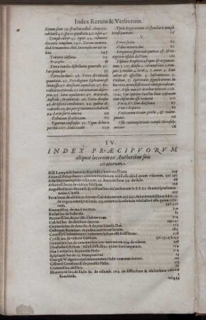 IV. Index Præcipuorum aliquod locorum ex Authoribus suis citatorum.