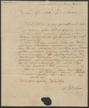 Brief an B. Schott's Söhne : 10.03.1825