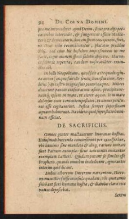De Sacrificiis.