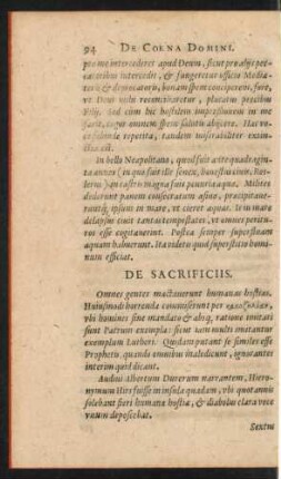 De Sacrificiis.
