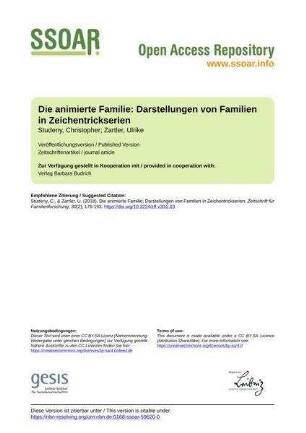 Die animierte Familie: Darstellungen von Familien in Zeichentrickserien