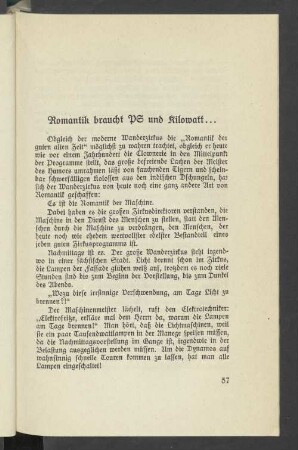 Romantik braucht PS und Kilowatt...