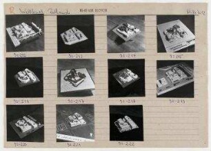 Modell: Wohngebiet Rathausstraße (Nikolaiviertel). Berlin, Mitte, Rathausstraße/Poststraße/Propststraße/Spandauer Straße/Mühlendamm/Molkenmarkt/Am Nußbaum/Nikolaikirchplatz