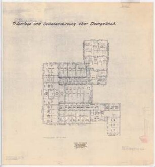 Villa von der Heydt, Berlin-Tiergarten Umbau: Trägerlage und Deckenausbildung über dem Dachgeschoss 1:100