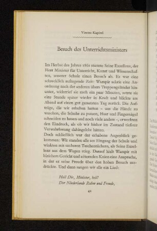 Viertes Kapitel Besuch des Unterrichtsministers