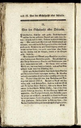 IX. Von der Schulzucht oder Disciplin.