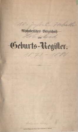 Dezennaltabellen 1873 - 1880 Geburten, Heiraten und Sterbefälle Höhscheid