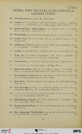Möbel und diverse Einrichtungsgegenstände (Nr. 406-451)