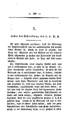 Ueber die Schreibung des s, s, ss, ß
