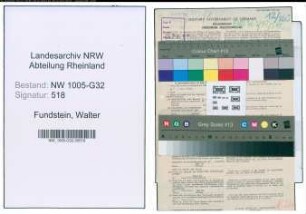 Entnazifizierung Walter Fundstein , geb. 07.01.1897 (Sparkassenangestellter)
