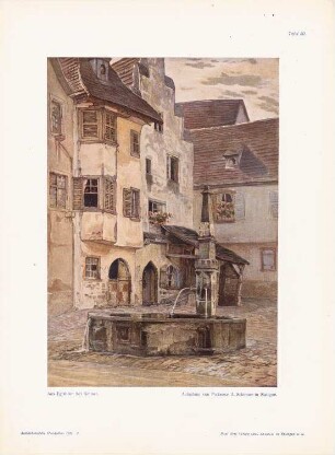 Brunnen, Egisheim: Perspektivische Ansicht (aus: Architekt. Rundschau, hrsg.v. Eisenlohr & Weigle, 1911)