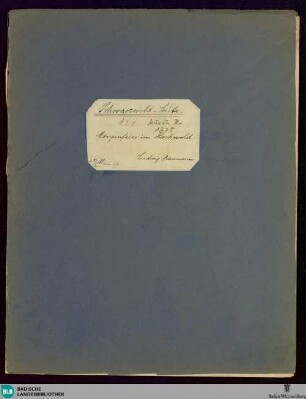 Schwarzwald-Suite - Mus. Hs. 1275 : orch; A