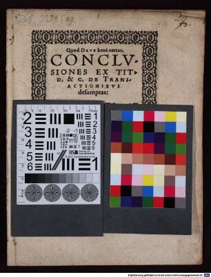 Conclusiones ex tit. D. et C. de transactionibus desumptas