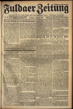 Erste Ausgabe vom Samstag, den 04. Februar 1928.