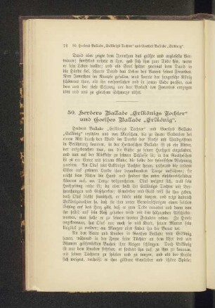50. Herders Ballade "Erlkönigs Tochter" und Goethes Ballade "Erlkönig".