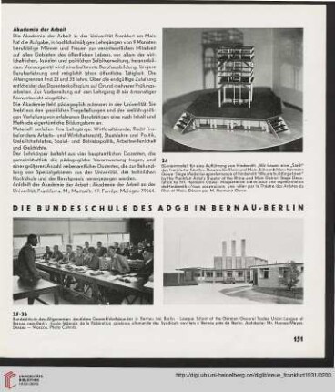 Die Bundesschule des ADGB in Bernau-Berlin