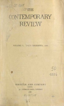 Contemporary review. 50. 1886