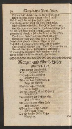 Morgen- und Abend-Lieder.