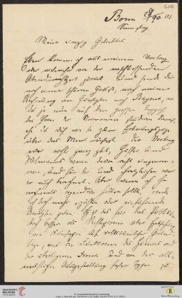 Heid. Hs. 3484,615: Brief von Eberhard Gothein an Marie Luise Gothein